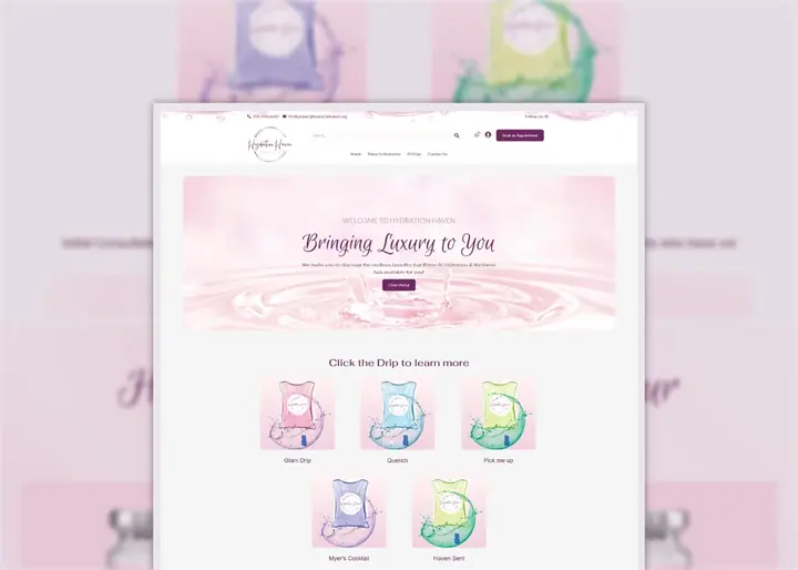 Hydration Haven wellness website